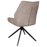 Обеденный стул TOMMASO крутящийся, обивка велюр латте, черный металлический каркас
