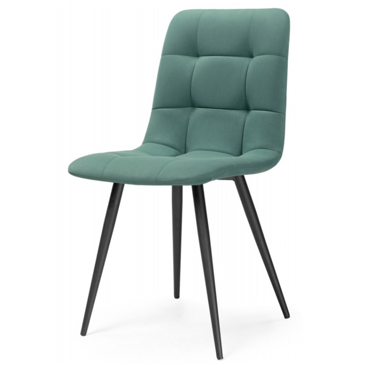 ЧИЛЛИ стул на металлическом каркасе с обивкой тканью велюр, цвет бирюзовый