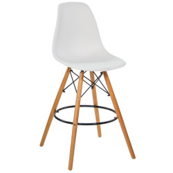 Барный стул Florence (барный) в стиле Eames белый