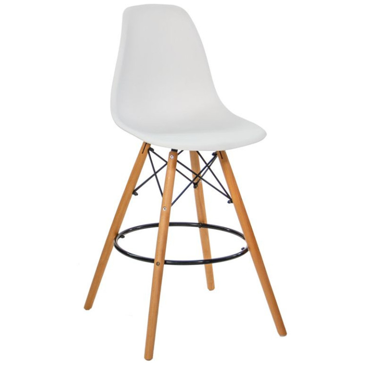 Барный стул Florence (барный) в стиле Eames белый