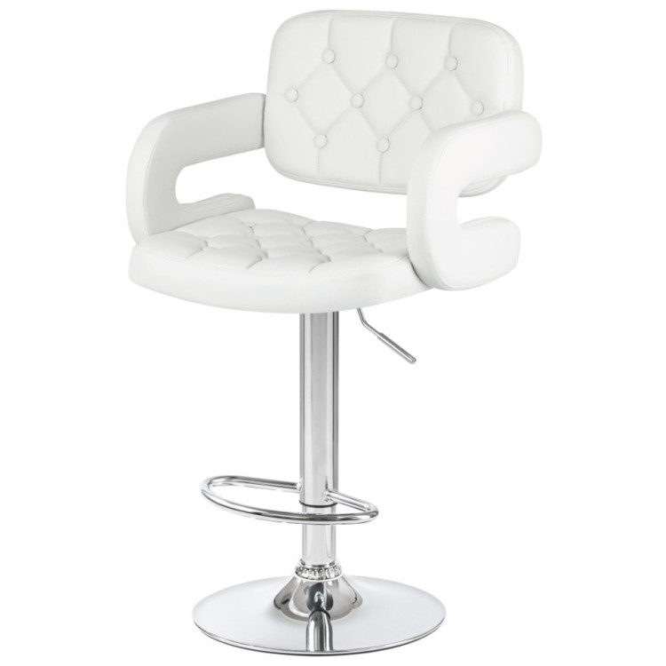 DOBRIN TIESTO барный стул с обивкой экокожей, цвет белый