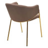 DILL.GOLD стул-кресло на золотистом глянцевом каркасе с велюровой обивкой