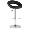 Полубарные стулья DC821 Стул барный мягкий, ЧЕРНЫЙ экокожа, каркас металл хром