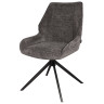Обеденный стул TOMMASO крутящийся, обивка велюр антрацит, черный металлический каркас