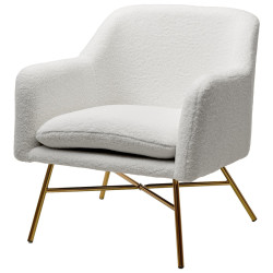 Кресло SHEEP NINI-01 Белый, teddy / золотой каркас М-City tip_tovara