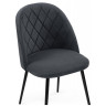 Стулья Зест микровелюр серый / черный глянец