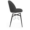 Стулья Зест микровелюр серый / черный глянец