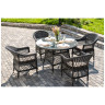 Садовая обеденная группа ДОЛЬЧЕ (1+4) из искусственного ротанга со стеклом, цвет графит
