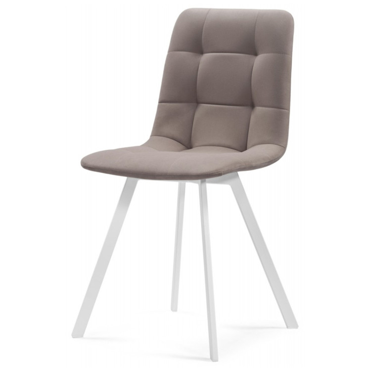 ЧИЛЛИ стул на металлическом каркасе с обивкой тканью велюр, цвет латте