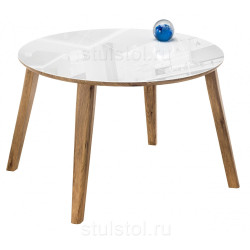 Стеклянные столы со столешницей круглой формы. СЕМВЭЛЛ стеклянный обеденный стол
