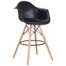 Полубарные стулья Стул барный DOBRIN DAW BAR, ножки светлый бук, цвет черный