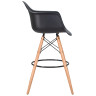 Полубарные стулья Стул барный DOBRIN DAW BAR, ножки светлый бук, цвет черный