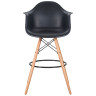 Полубарные стулья Стул барный DOBRIN DAW BAR, ножки светлый бук, цвет черный