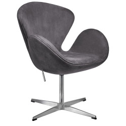 Кресло SWAN STYLE CHAIR тёмно-серый, искусственная замша