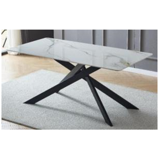 Керамические столы DT330 Стол обеденный Lauren black gold 200*80*76, керамическая столешница, основание металл черный