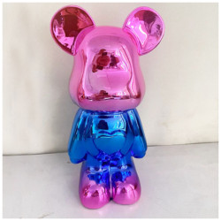 Статуэтка Lucky Bear (Bearbrick) IST-013, 28 см, розово-голубой глянцевый