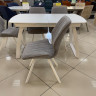 ITALIA 140 & ORFEY  обеденная группа со стеклянным столом и стульями с обивкой тканью