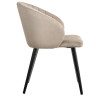 PAOLA стул с обивкой тканью велюр, цвет латте / каркас черный
