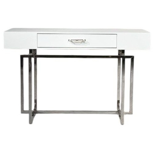 Консоли Стол-консоль Гарда-1 P-MJ-003, 120х40х76 см, белый/хром