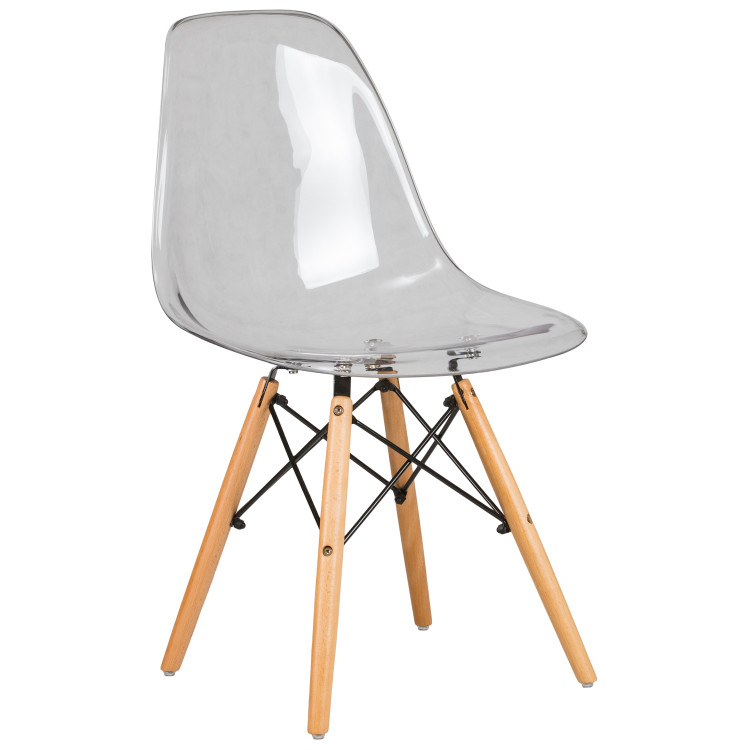 Стул обеденный DOBRIN DSW CASPER, ножки светлый бук, цвет прозрачный