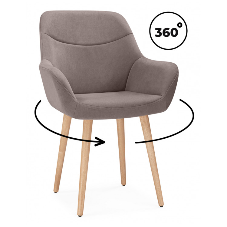 Стул-кресло Флюид 360 латте (zd 290) / светлое дерево