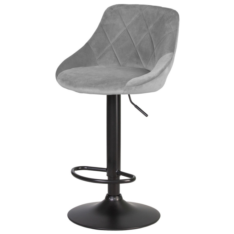 DOBRIN LOGAN BLACK барный стул с тканью велюр, цвет серый