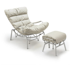 Кресло-качалка Liam с пуфом, серое