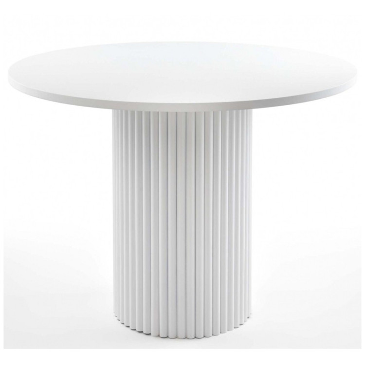 БАРЕЛ 100 обеденный стол на одной опоре с ламинированной столешницей, цвет белый