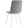Стулья DC209 Стул мягкий, СЕРЫЙ#G62-38 велюр, каркас металл белый КРУГЛЫЙ