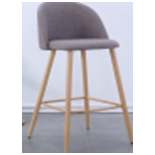 Барные стулья DC804 Стул барный мягкий, СЕРЫЙ ткань, каркас металл дерево