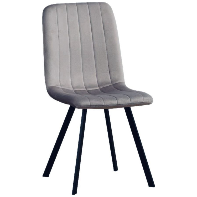 Стулья C921/DC811 Стул мягкий, ТЕМНО-СЕРЫЙ#h20 велюр, каркас металл черный КВАДРАТ