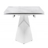 ХАССЕЛВУД раздвижной обеденный стол со стеклянной столешницей, цвет белый мрамор 