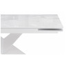ХАССЕЛВУД раздвижной обеденный стол со стеклянной столешницей, цвет белый мрамор 