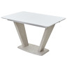 Стеклянные столы Стол Прага 120 БЕЛЫЙ, стекло/ КАМЕНЬ СВЕТЛЫЙ М-City