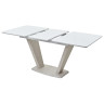 Стеклянные столы Стол Прага 120 БЕЛЫЙ, стекло/ КАМЕНЬ СВЕТЛЫЙ М-City