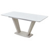 Стеклянные столы Стол Прага 120 БЕЛЫЙ, стекло/ КАМЕНЬ СВЕТЛЫЙ М-City