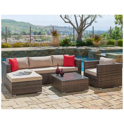 Комплект плетеной мебели  YR821 Light Brown