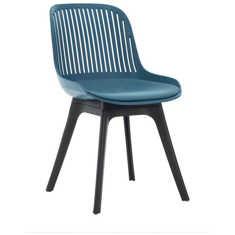 DC270 стул пластиковый, ТЕМНО-СИНИЙ c подушкой, ноги черные