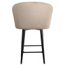PAOLA BAR полубарный стул с обивкой тканью велюр цвета латте, на металлическом черном каркасе