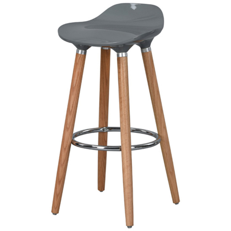 МОДЕРН барный стул (табурет) на деревянных ножках с пластиковым сиденьем