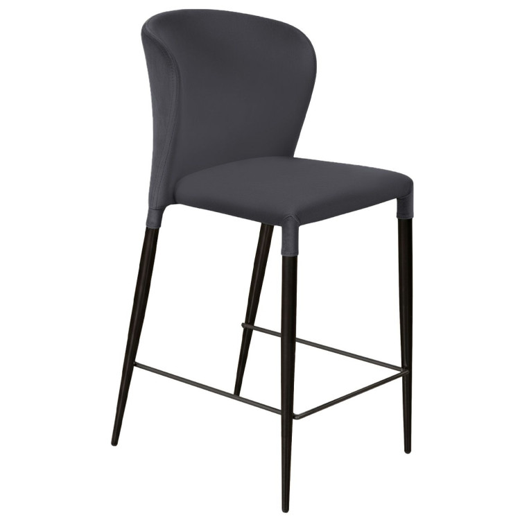 Полубарные стулья Стул полубарный Albert, бархат серый 27 /опора конус