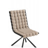 BALL 1 стул с обивкой тканью велюр бежевого цвета на металлическом черном каркасе 