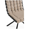 BALL 1 стул с обивкой тканью велюр бежевого цвета на металлическом черном каркасе 