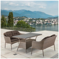Комплект плетеной мебели T198B/S54B-W56 Light brown