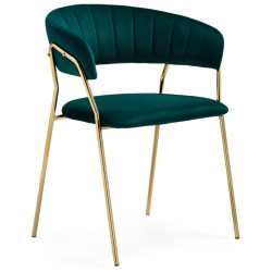 Стул-кресло Kamelia 1 green / gold с подлокотниками