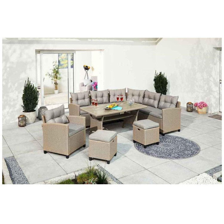 Комплекты мебели с диванами Комплект плетеной мебели AFM-373B Beige