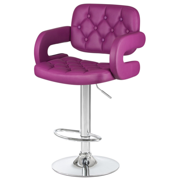 DOBRIN TIESTO барный стул с обивкой экокожей, цвет фиолетовый