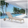 Шезлонги для дачи Шезлонг-лежак плетеный A35C2-W85 Latte с матрасом