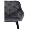Стул-кресло DC-399 Стул мягкий с подлокотниками, СЕРЫЙ велюр, каркас металл черный КВАДРАТ