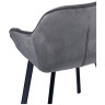 Стул-кресло DC-399 Стул мягкий с подлокотниками, СЕРЫЙ велюр, каркас металл черный КВАДРАТ